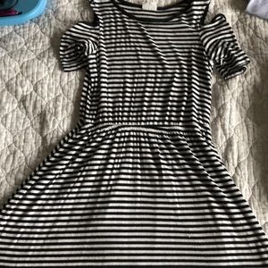 Girls Crazy 8 black and white striped dress